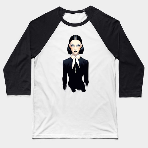 Wednesday Addams Concept Baseball T-Shirt by j.marichkart